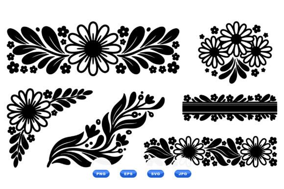 Daisy Floral Border Clipart Review for Real Embroidery