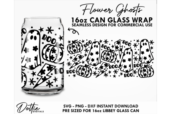 Floral Halloween16oz Libbey Glass CanSVG Review