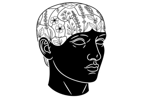Floral Head Outline Clipart Black and Review