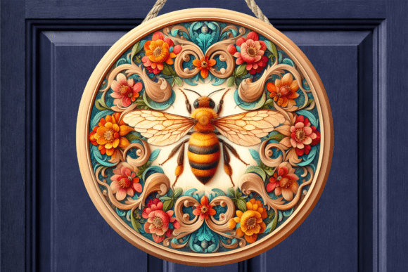 Floral Honey Bee Garden Door Sign Review