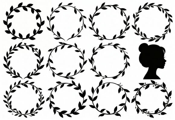 Floral Wreath Silhouette Clipart Bundle Review