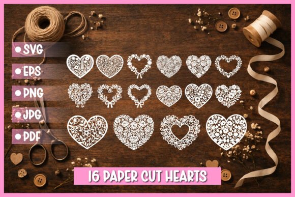 Review: 16 Paper Cut Floral Heart, Paper Cut Hear