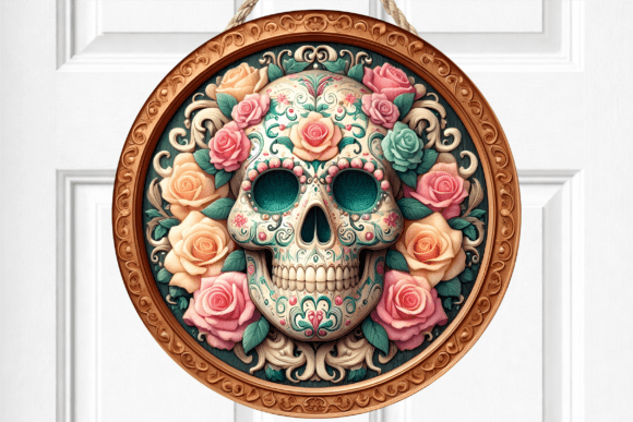 Sugar Skull Pastel Rose Floral Door Sign Review